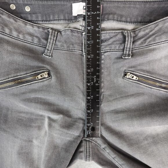 Cabi Jeans Women 6 Style 5167 Graphite Zip Skinny Stretch Gray Moto Zip Pockets - Picture 10 of 11